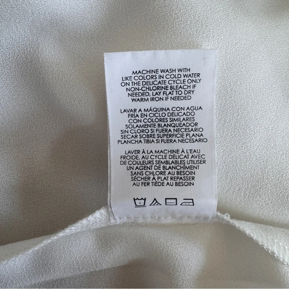 CAbi White Float Top 3/4 Ruffle Bell Sleeve Womens Size S Blouse 5521